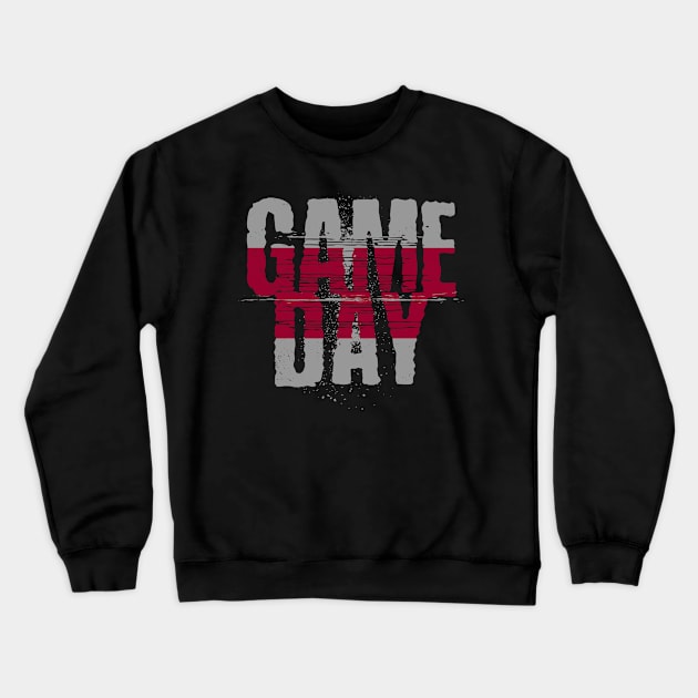 Scarlet and Black Gameday // Grunge Vintage Football Game Day Crewneck Sweatshirt by SLAG_Creative